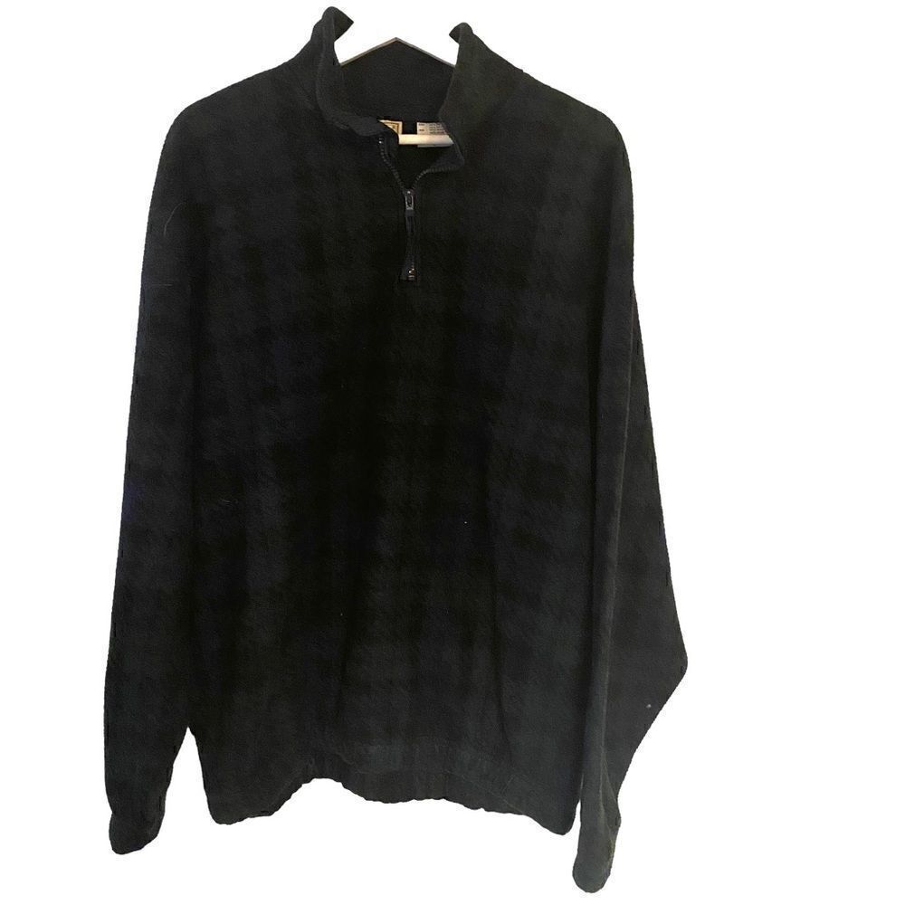 90's vintage Bugle Boy fleece 3/4 zip Plaid blue green fall vibes